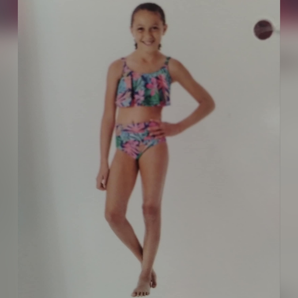 New Floral Two-Piece Swimsuit for Girls, T1A